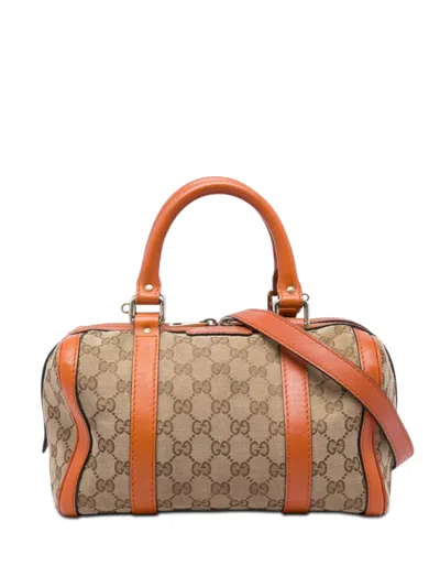 Pre-owned Gucci 2016-2026 Small Gg Canvas Joy Boston Bag Satchel In Neutral