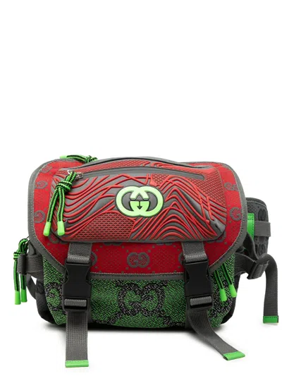 Pre-owned Gucci 2016-2026 Small Gg Nylon Backpack In Green