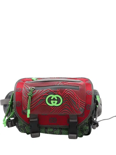 Pre-owned Gucci 2016-2026 Small Gg Nylon Backpack In Green