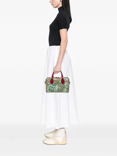 Pre-owned Gucci 2016-2026 Small Gg Supreme Blooms Satchel In Neutrals