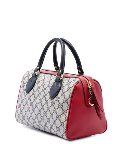 Pre-owned Gucci 2016-2026 Small Gg Supreme Boston Bag Satchel In Neutrals