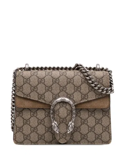 Pre-owned Gucci 2016-2026 Small Gg Supreme Dionysus Crossbody Bag In Neutrals