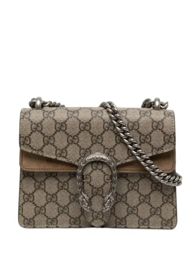 Pre-owned Gucci 2016-2026 Small Gg Supreme Dionysus Crossbody Bag In Neutrals