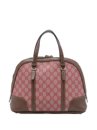 Pre-owned Gucci 2016-2026 Small Gg Supreme Nice Dome Satchel In Brown