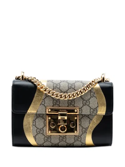 Pre-owned Gucci 2016-2026 Small Gg Supreme Osiride Padlock Crossbody Bag In Neutral