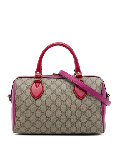 Pre-owned Gucci 2016-2026 Small Gg Supreme Satchel In Red