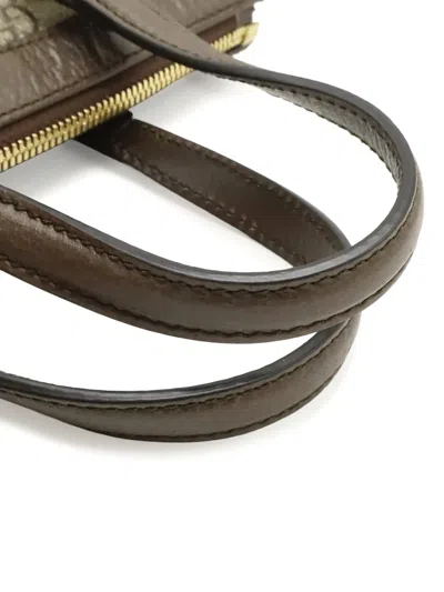 Pre-owned Gucci 2016-2026 Small Gg Supreme Web Ophidia Satchel In Neutrals