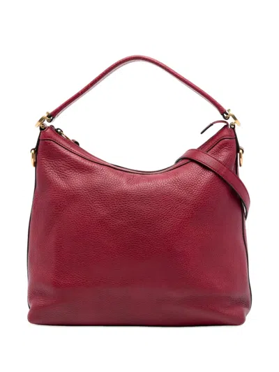 Pre-owned Gucci 2016-2026 Small Grained Calfskin Miss Gg Satchel In Red