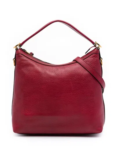Pre-owned Gucci 2016-2026 Small Grained Calfskin Miss Gg Satchel In Red