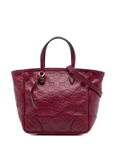 Pre-owned Gucci 2016-2026 Small Ssima Bree Satchel In Red