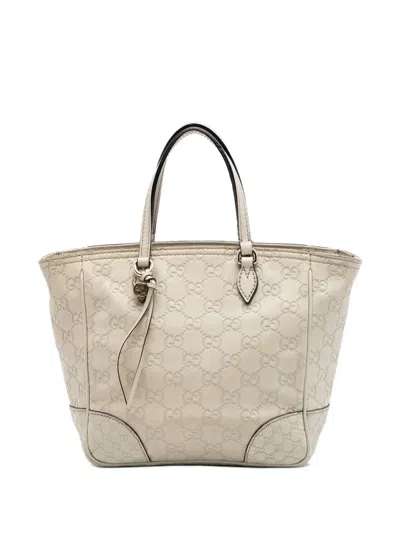 Pre-owned Gucci 2016-2026 Small Ssima Bree Satchel In White