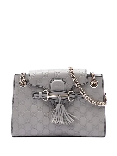 Pre-owned Gucci 2016-2026 Small Ssima Emily Shoulder Bag In Gray