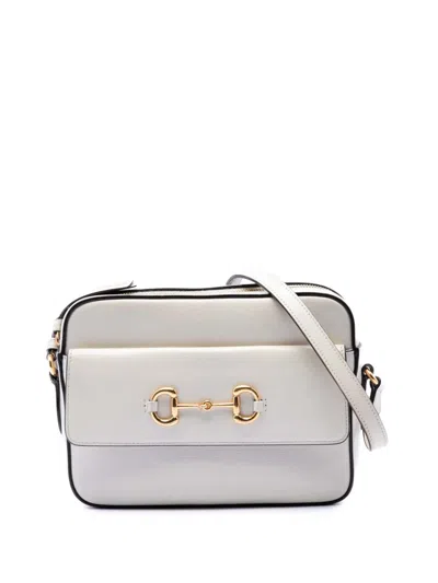 Pre-owned Gucci 2016-2026 Small Leather Horsebit 1955 Camera Bag Crossbody Bag In White