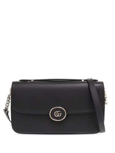 Pre-owned Gucci 2016-2026 Small Leather Petite Gg Satchel In Black