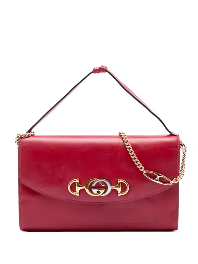 Pre-owned Gucci 2016-2026 Small Leather Zumi Satchel In Red