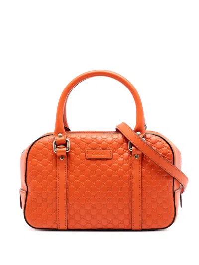 Pre-owned Gucci 2016-2026 Small Microssima Bree Satchel In Orange