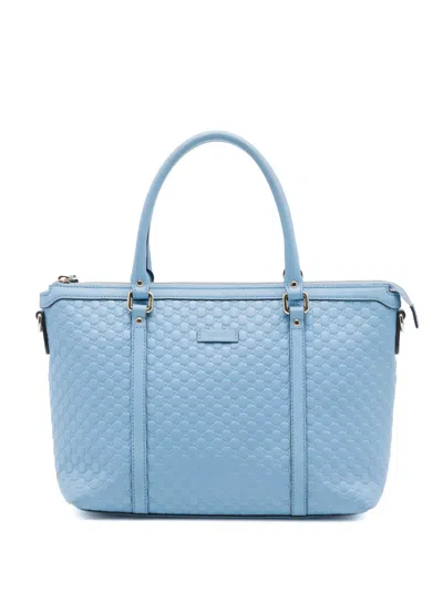 Pre-owned Gucci 2016-2026 Small Microssima Joy Satchel In Blue