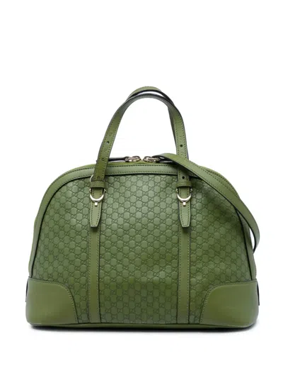 Pre-owned Gucci 2016-2026 Small Microssima Nice Dome Satchel In Green