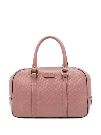 Pre-owned Gucci 2016-2026 Small Microssima Satchel In 粉色