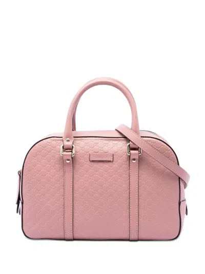 Pre-owned Gucci 2016-2026 Small Microssima Satchel In Pink
