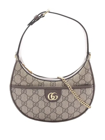 Pre-owned Gucci 2016-2026 Super Mini Gg Supreme Ophidia Satchel In Neutral