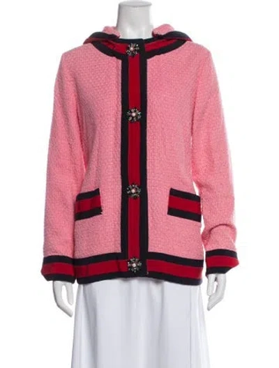 Pre-owned Gucci 2017 'blind For Love' Tweed Jacket Jacket In Pink