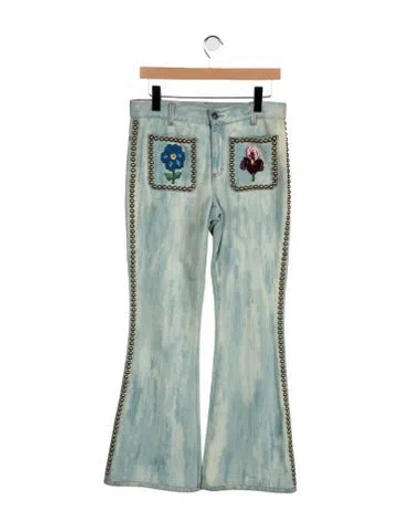 Pre-owned Gucci 2017 Flared Jeans In Blue