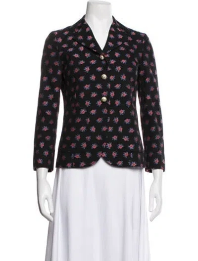 Pre-owned Gucci 2017 Floral Print Blazer In Black