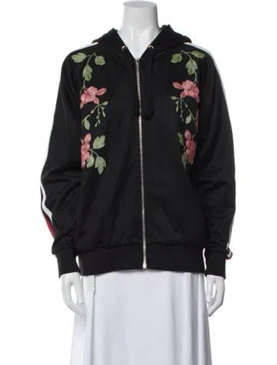 Pre-owned Gucci 2017 Floral Print Bomber Jacket In Black