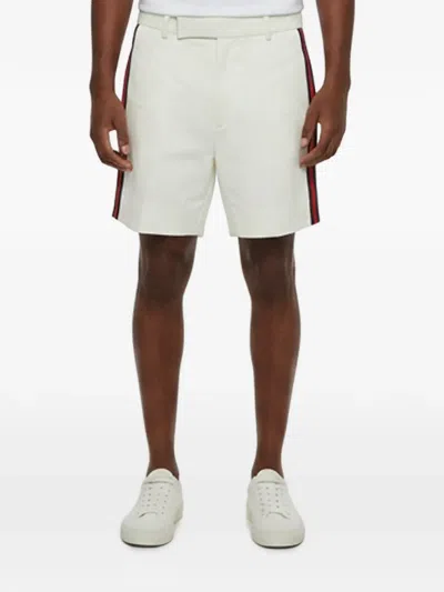 Pre-owned Gucci 2017 Gabardine Side-stripe Shorts In White