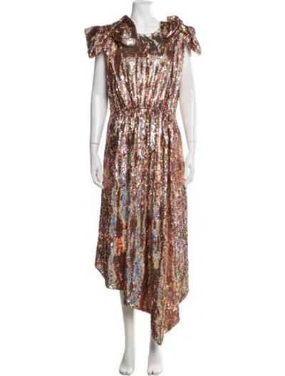 Pre-owned Gucci 2017 Midi Length Dress In Metallic/neutrals