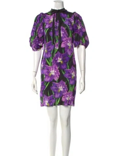 Pre-owned Gucci 2017 Mini Dress In Purple