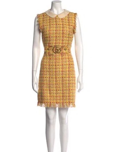 Pre-owned Gucci 2017 Mini Dress In Yellow