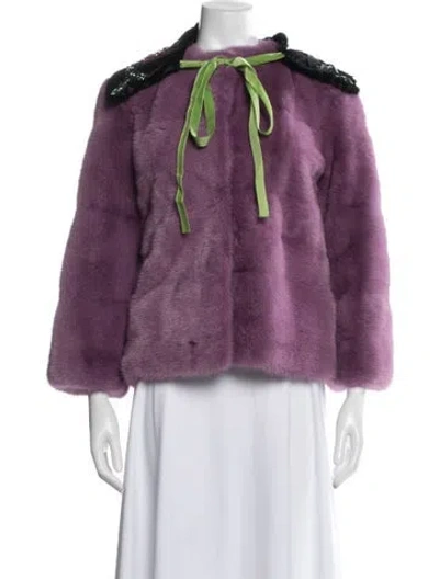 Pre-owned Gucci 2017 Mink Faux Fur Jacket In Purple