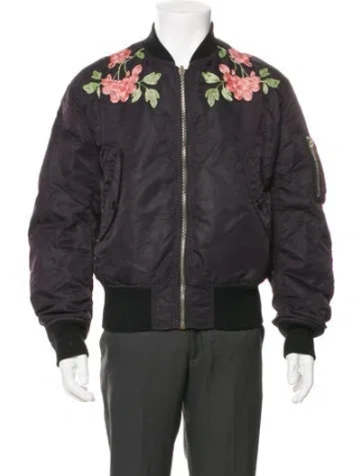 Pre-owned Gucci 2017 Signature Logo Bomber Jacket In Orange