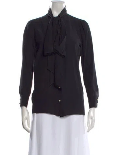 Pre-owned Gucci 2017 Silk Blouse In Black