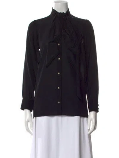 Pre-owned Gucci 2017 Silk Blouse In Black