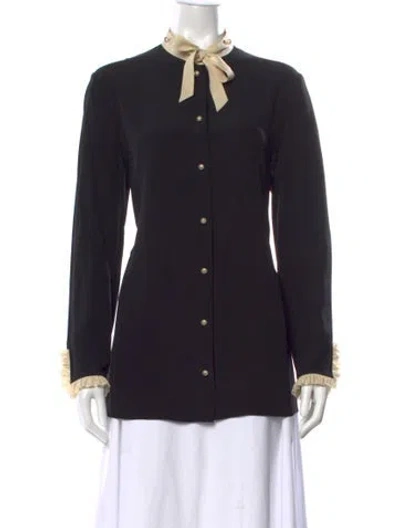Pre-owned Gucci 2017 Silk Blouse In Black