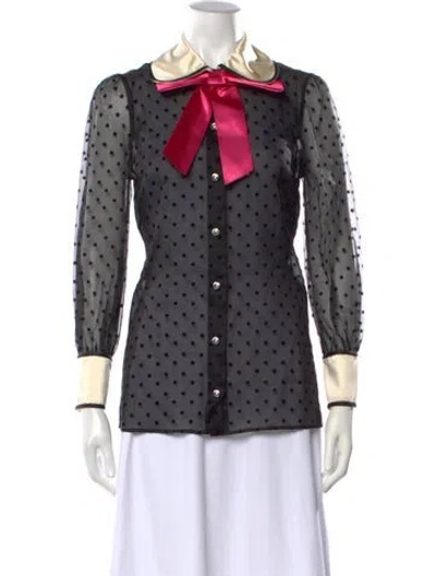 Pre-owned Gucci 2017 Silk Blouse In Black