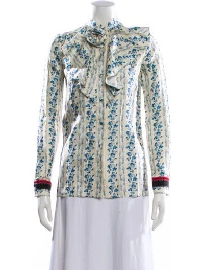 Pre-owned Gucci 2017 Silk Blouse In Neutral