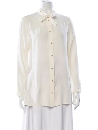 Pre-owned Gucci 2017 Silk Blouse In Neutral