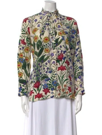 Pre-owned Gucci 2017 Silk Blouse In Neutral