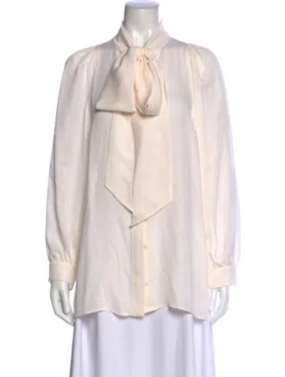 Pre-owned Gucci 2017 Silk Blouse In Neutrals