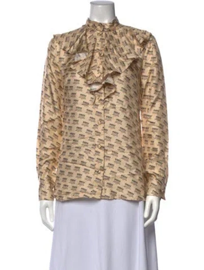 Pre-owned Gucci 2017 Silk Blouse In Neutrals