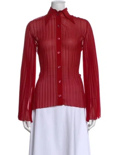 Pre-owned Gucci 2017 Silk Blouse In Red