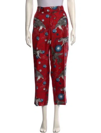 Pre-owned Gucci 2017 Straight Leg Pants In Red