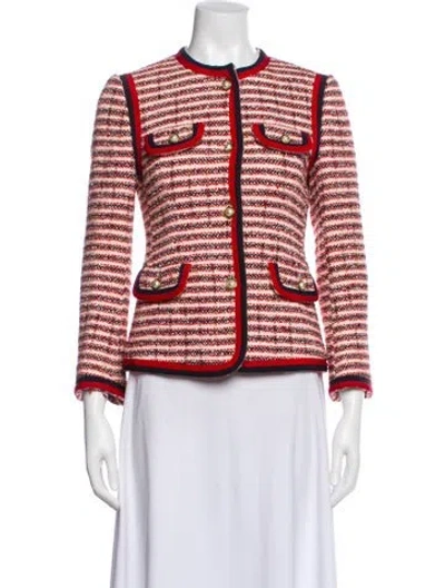 Pre-owned Gucci 2017 Striped Evening Jacket W/ Tags In Red