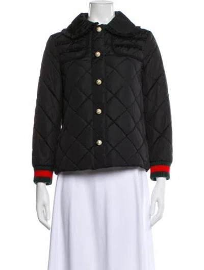 Pre-owned Gucci 2017 Striped Utility Jacket In Black