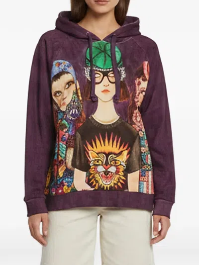 Pre-owned Gucci 2017 Unskilled Worker The Family Hoodie In Purple
