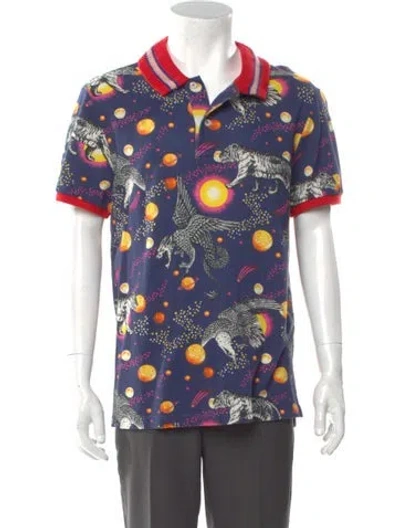 Pre-owned Gucci 2017 Web Accent Polo Shirt In Multi